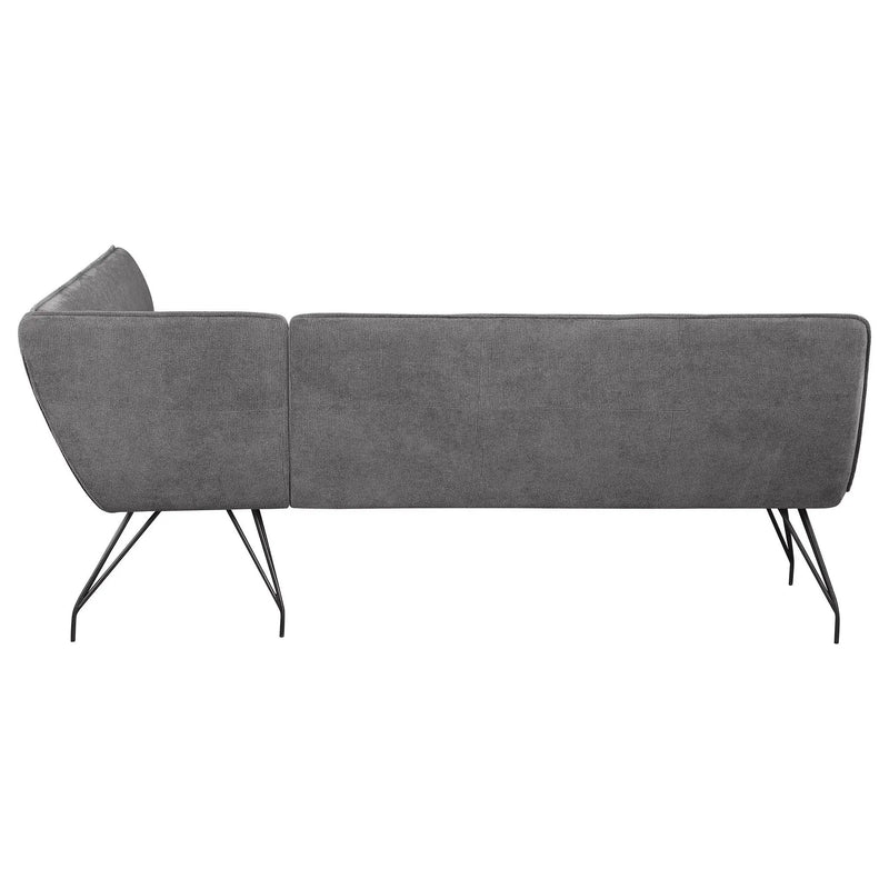 Dodson Fabric Upholstered L-Shaped Nook Dining Bench Grey by Unique Piece Furniture