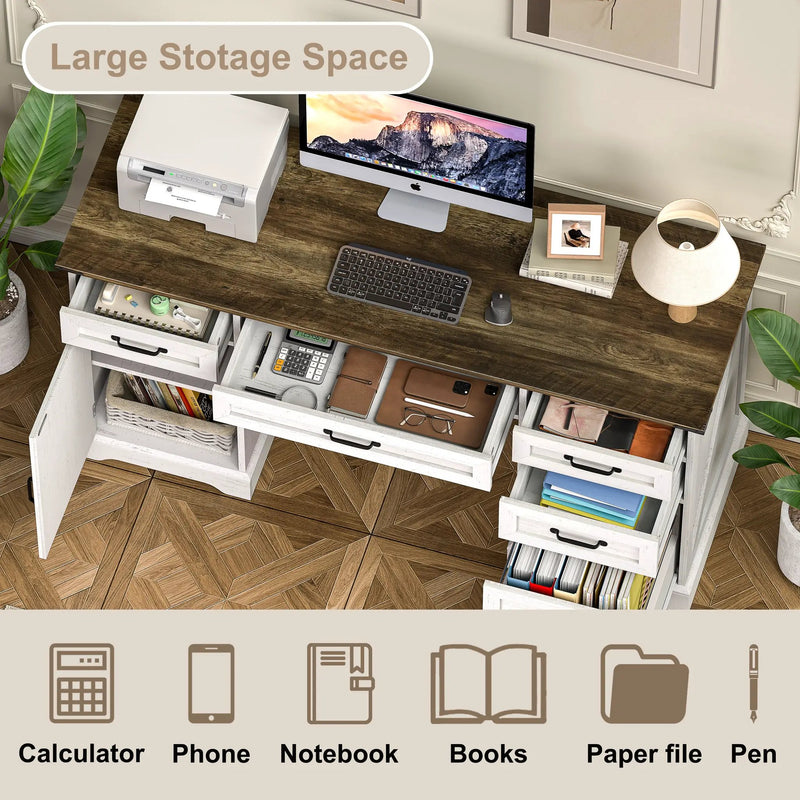 58" Farmhouse Executive Desk by HouseOfZazla