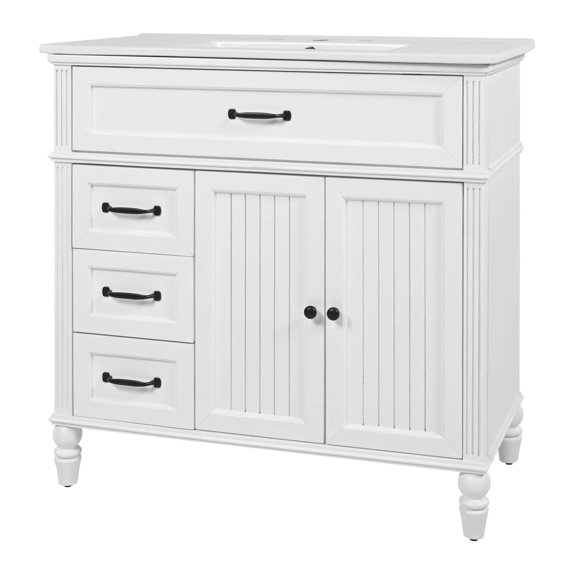 Bathroom Vanity With Sink, 2 Doors 2 Drawers, Freestanding Design by HouseOfZazla