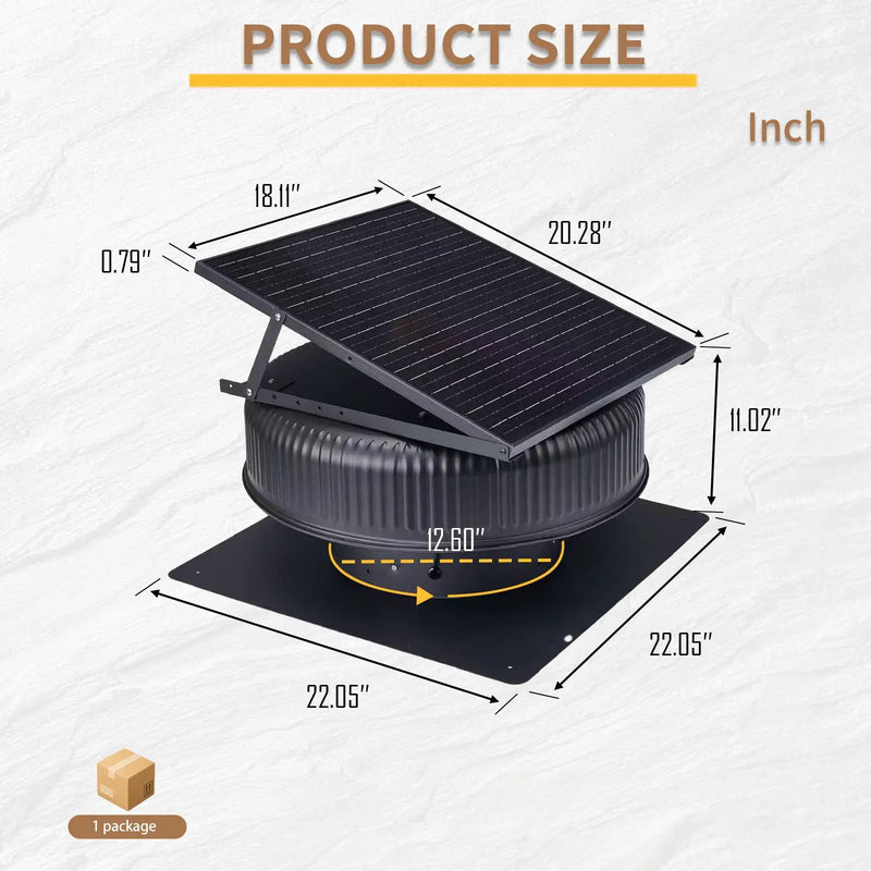 12" Adjustable Solar Roof Vent Fan with Remote Control by HouseOfZazla