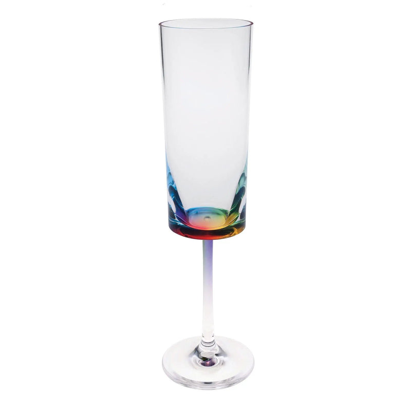 Halo - Oval Unbreakable Plastic Champagne Flutes Acrylic Wedding Glasses, 4Oz Capacity (Set of 4) - Clear by HouseOfZazla