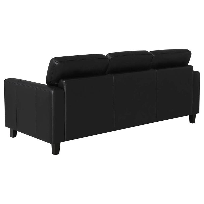 Scotland 2-piece Faux Leather Upholstered Sofa Set Black by Unique Piece Furniture