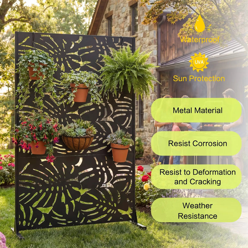 Metal Privacy Screens 3.3Ft x 6Ft Outdoor and Indoor Divider by HouseOfZazla