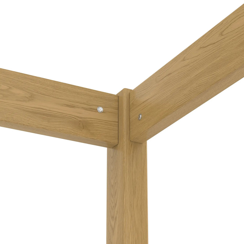 Twin Size Canopy Bed Frame with Guardrails for Kids by HouseOfZazla