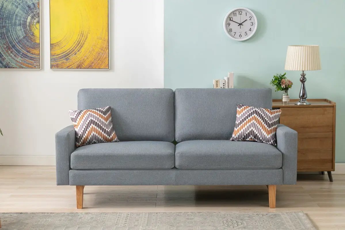 Bahamas - Minimalistic Sofa With 2 Throw Pillows by Unique Piece Furniture