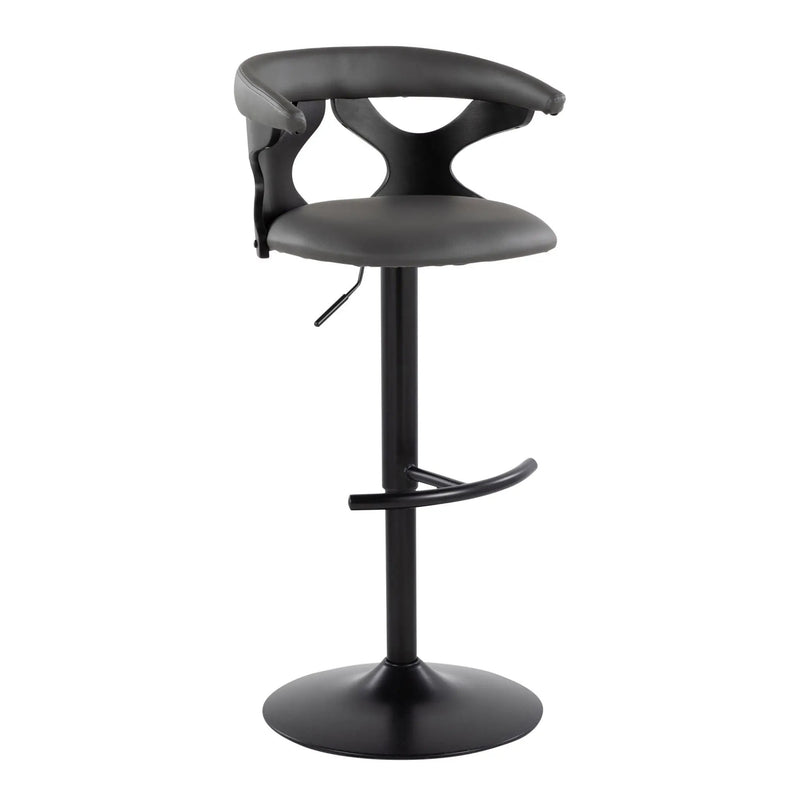 Gardenia - Contemporary Adjustable Barstool With Swivel With Rounded T Footrest (Set of 2) by HouseOfZazla