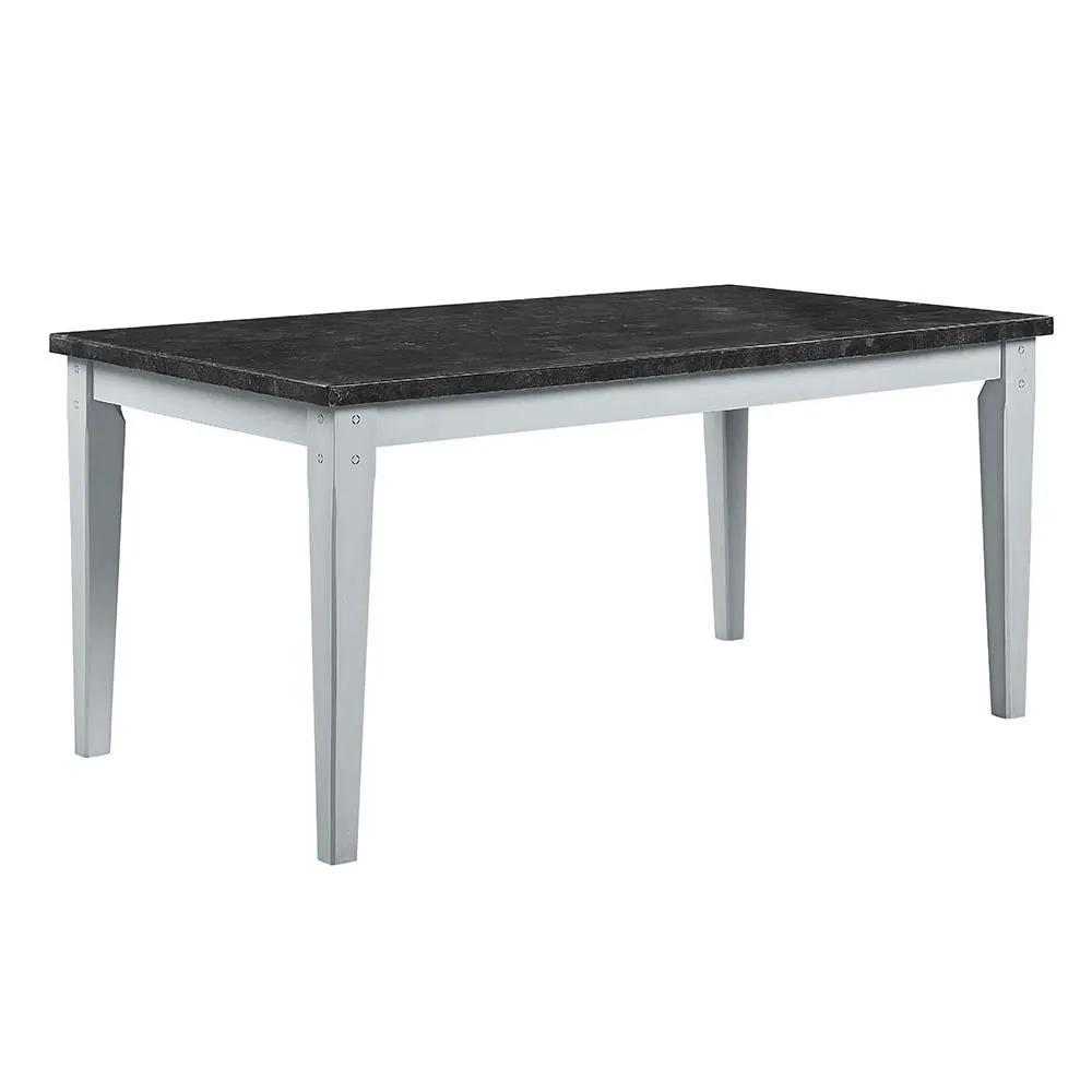 Lanton - Dining Table - Natural Marble & Antique White by Unique Piece Furniture