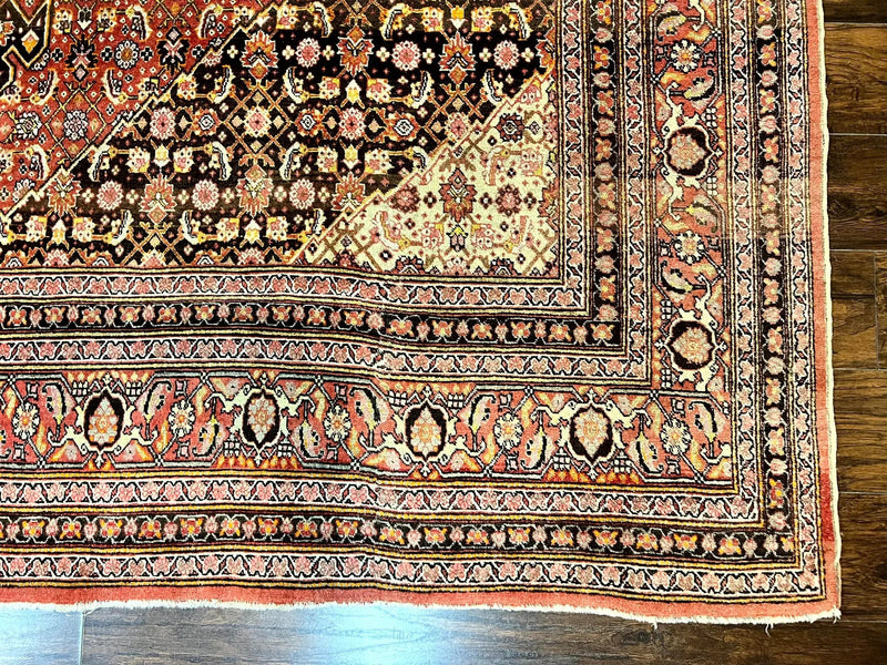 Rare Antique Persian Tabriz Rug 9x12, Red, Handmade, Wool by Jewel Rugs