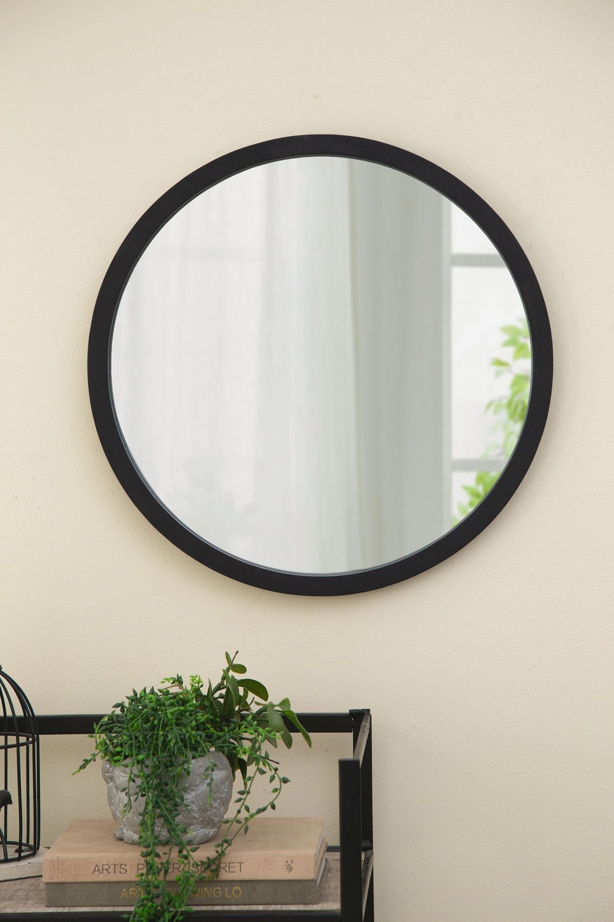Circle Wall Mirror with Wooden Frame - Black, Light Brown, Dark Brown, photo 23 of 36