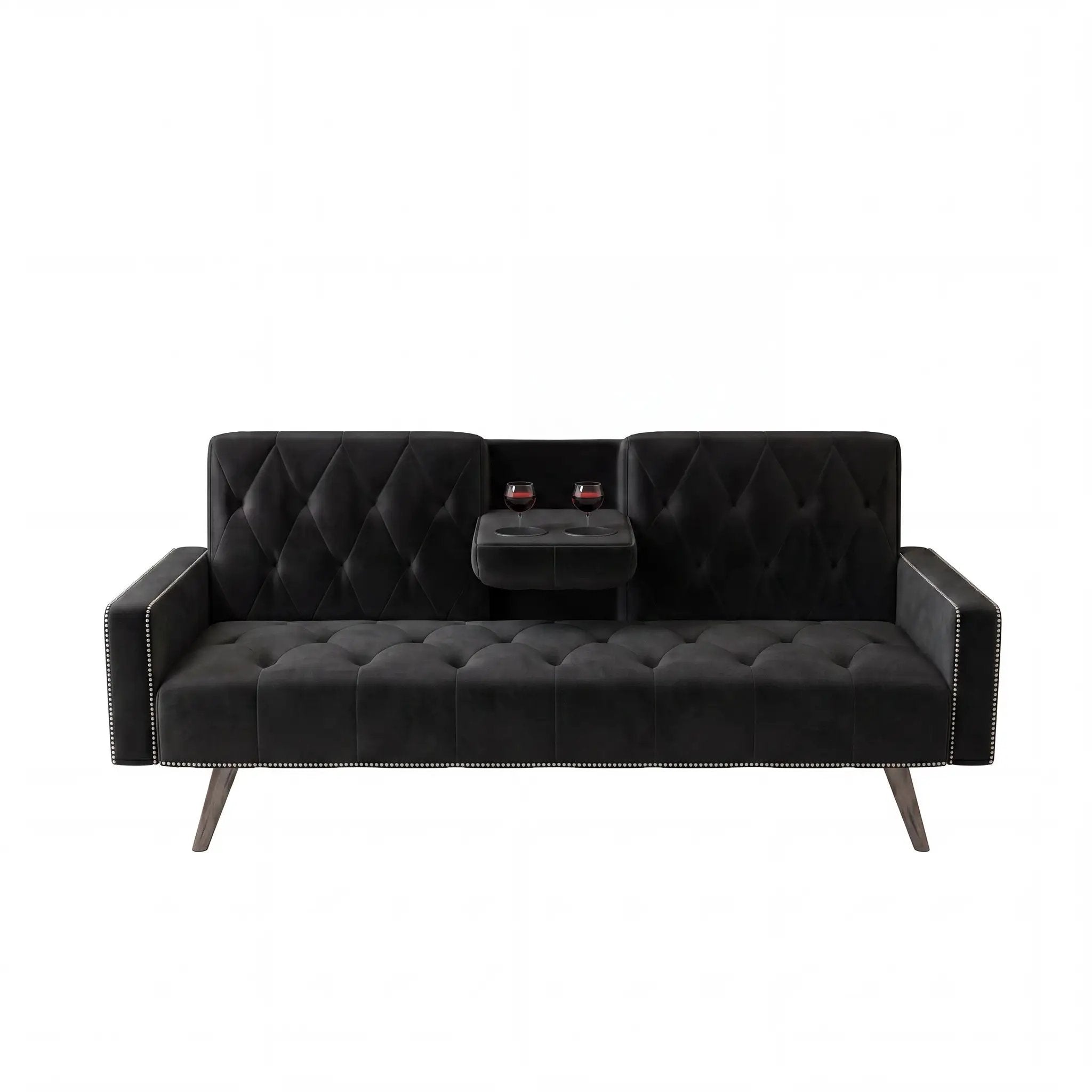 1730 Sofa Bed Armrest with Nail Head Trim by HouseOfZazla