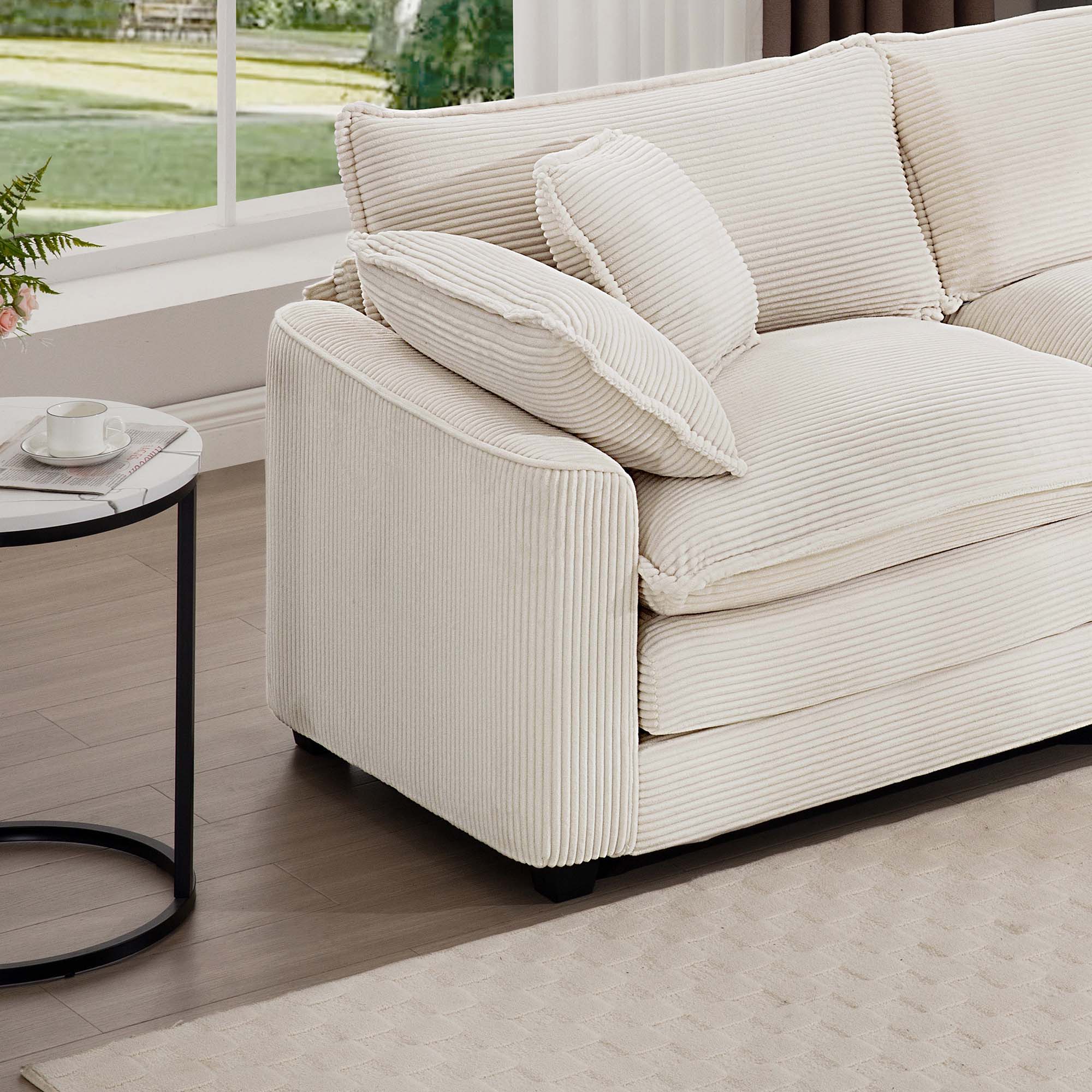 Classic Modern Comfortable Single Chair Deep Seat Sofa With Footstool by HouseOfZazla