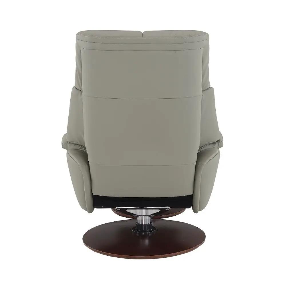 Kandoro - Motion Accent Chair With Swivel & Ottoman - Gray Leather & Brown Base by Unique Piece Furniture