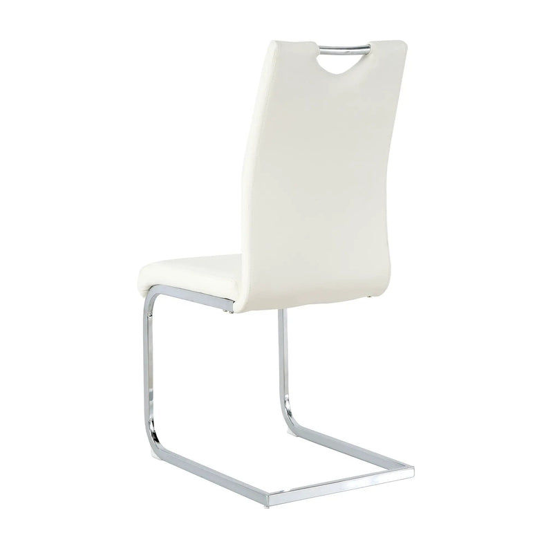 Modern Dining Chairs With Padded Seat And Metal Legs