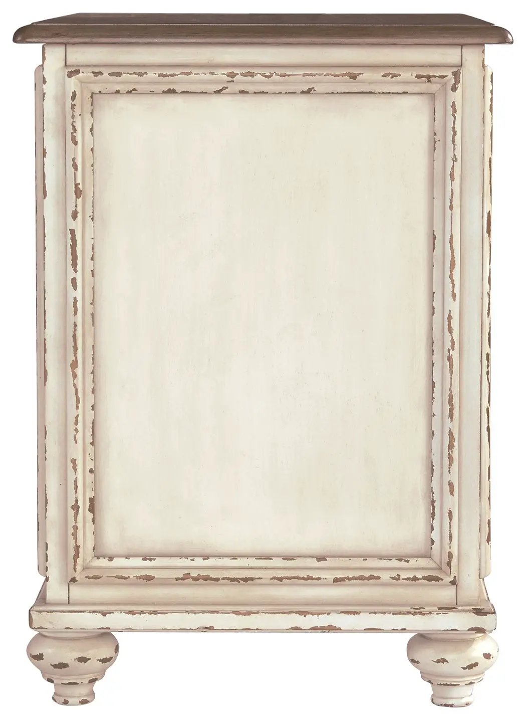 Realyn - Chair Side End Table - Insert Mirror - White / Brown by Unique Piece Furniture