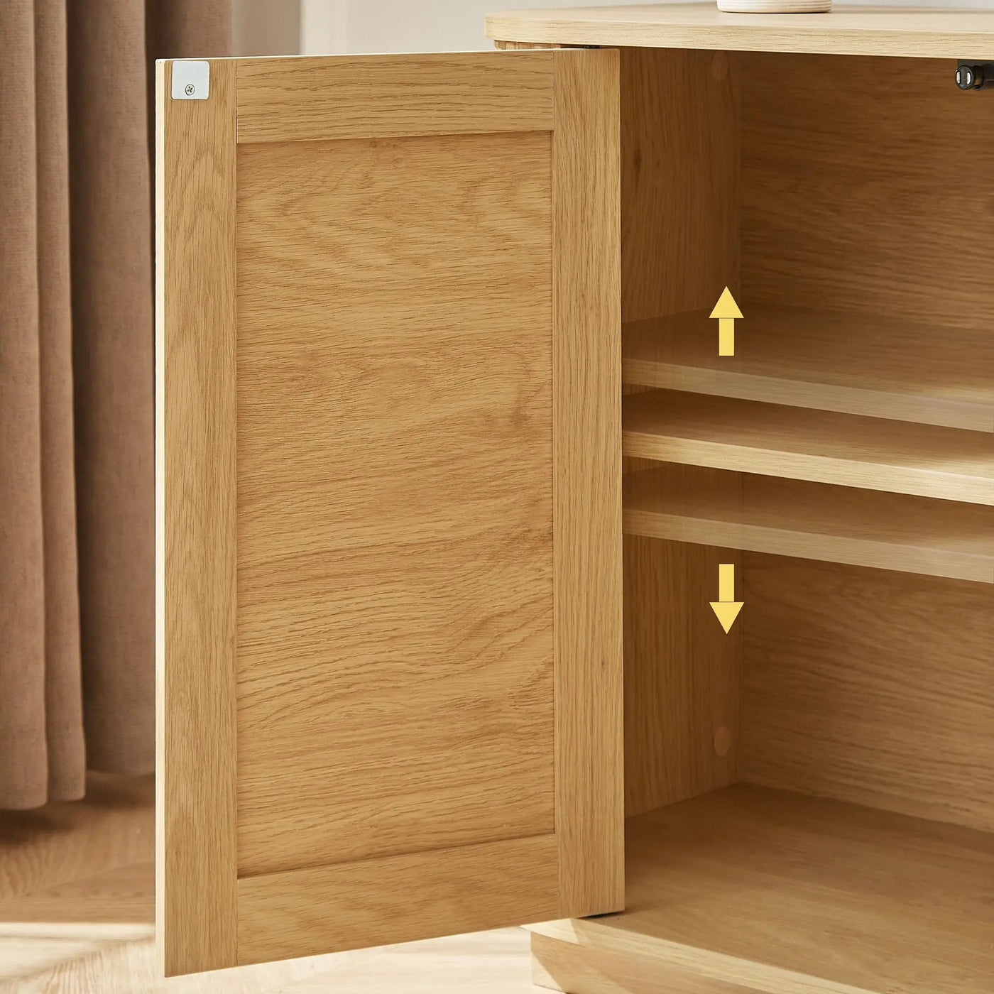 Contemporary Wave Shaped TV Stand With Rattan Doors by Unique Piece Furniture