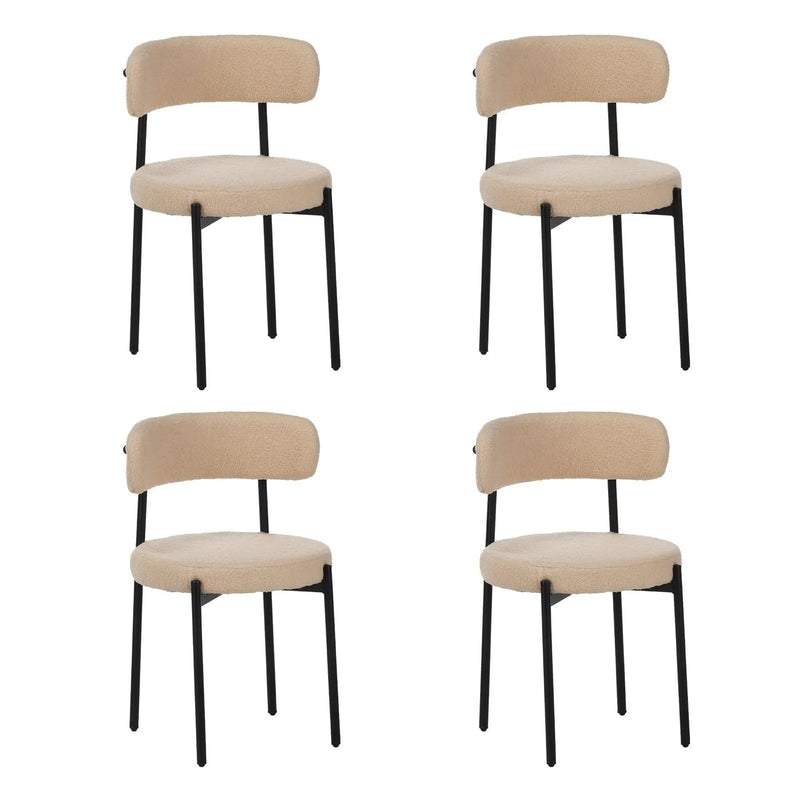 Medieval - Curved Back Kitchen Dining Chairs (Set of 4) - Beige by HouseOfZazla