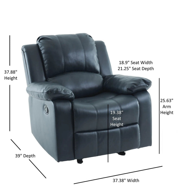 Charlotte - Gel Glider Recliner - Blue by Unique Piece Furniture
