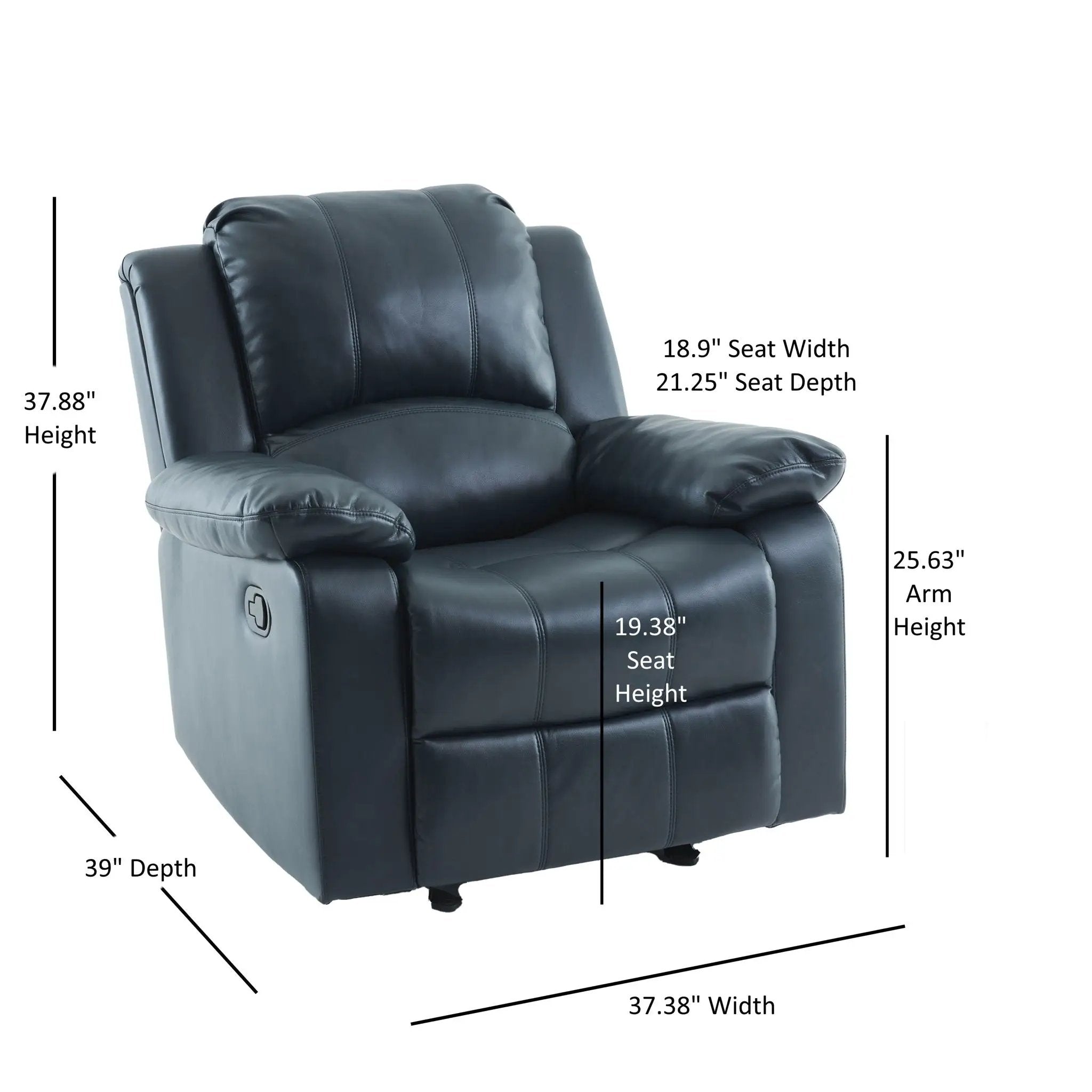Charlotte - Gel Glider Recliner - Blue by HouseOfZazla