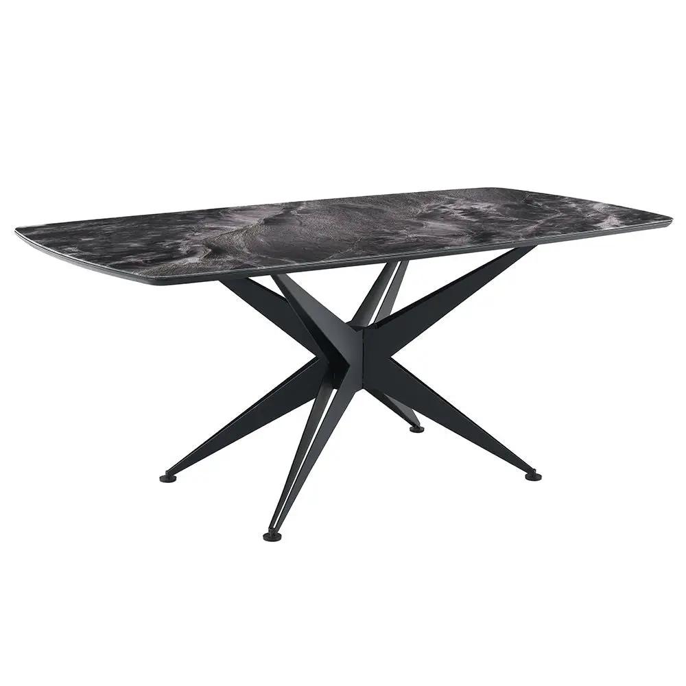 Klaus - Dining Table - Crystal Tempered Glass Top & Black Finish by Unique Piece Furniture