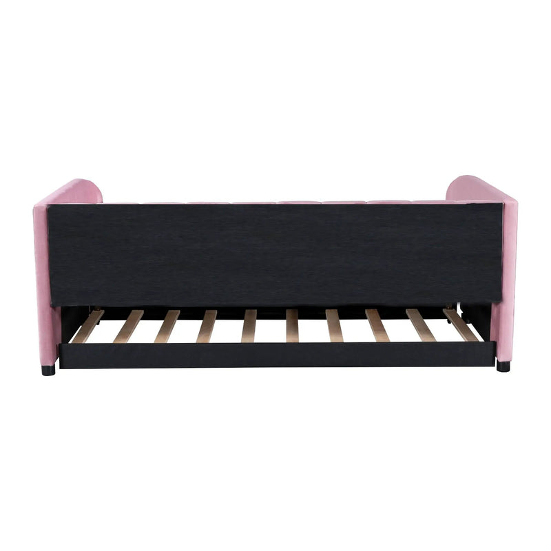 Upholstered Daybed With Ergonomic Design Backrest by HouseOfZazla