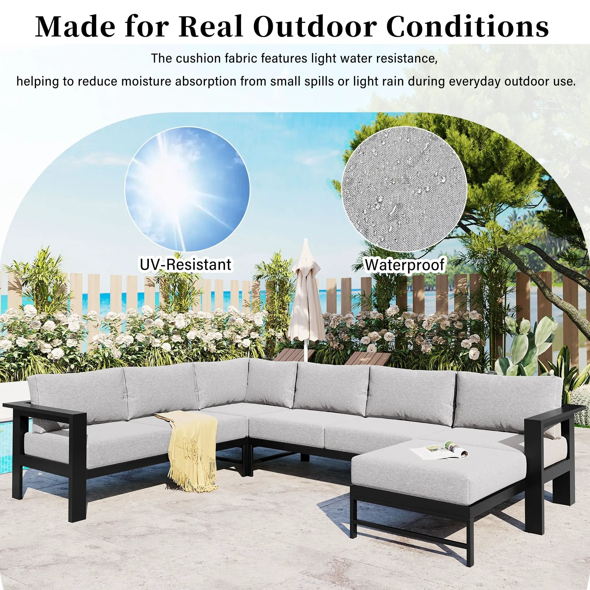 U_Style U-Shaped Outdoor Sectional Sofa Set by HouseOfZazla