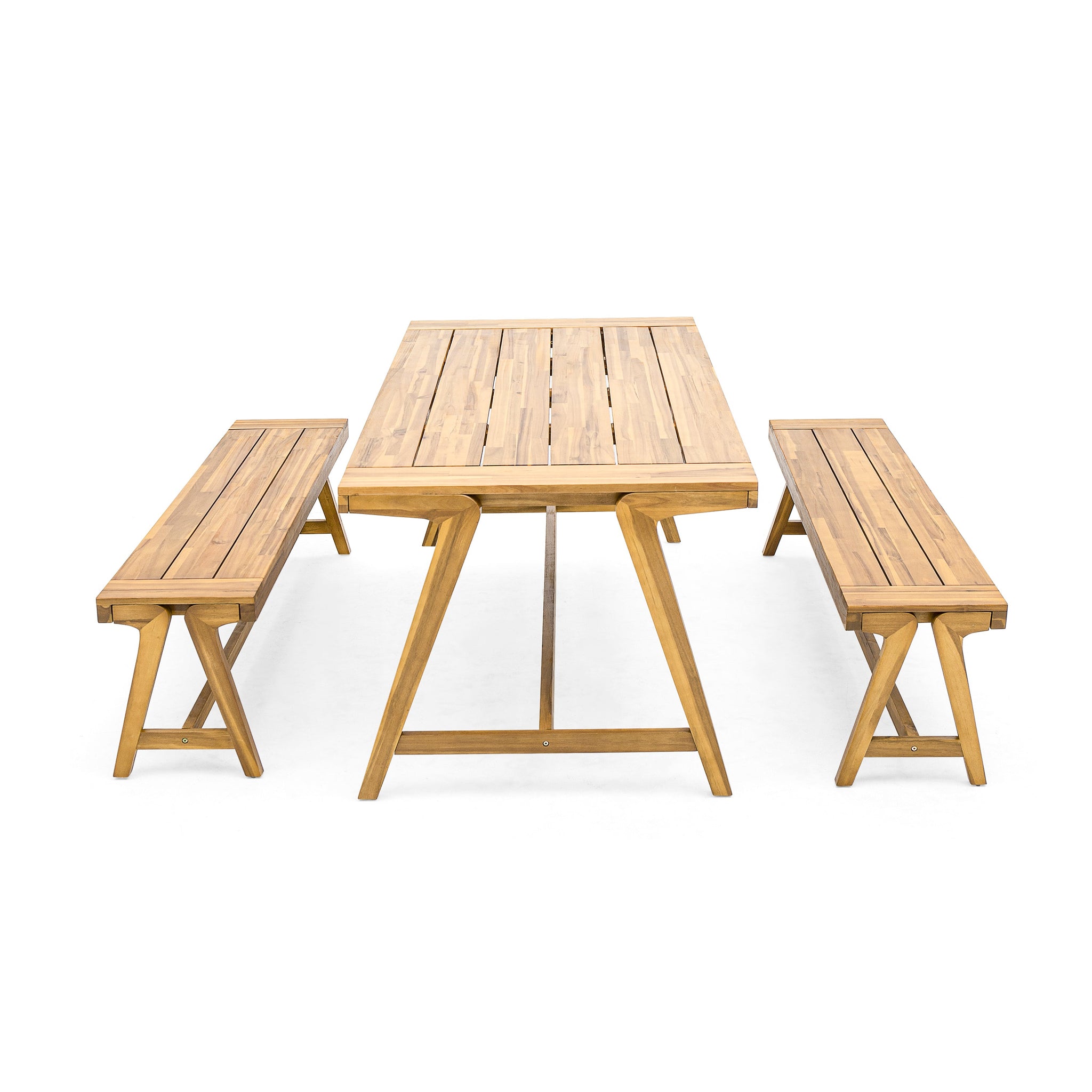 Outdoor 3-Piece Picnic Table Set in Acacia Wood by HouseOfZazla