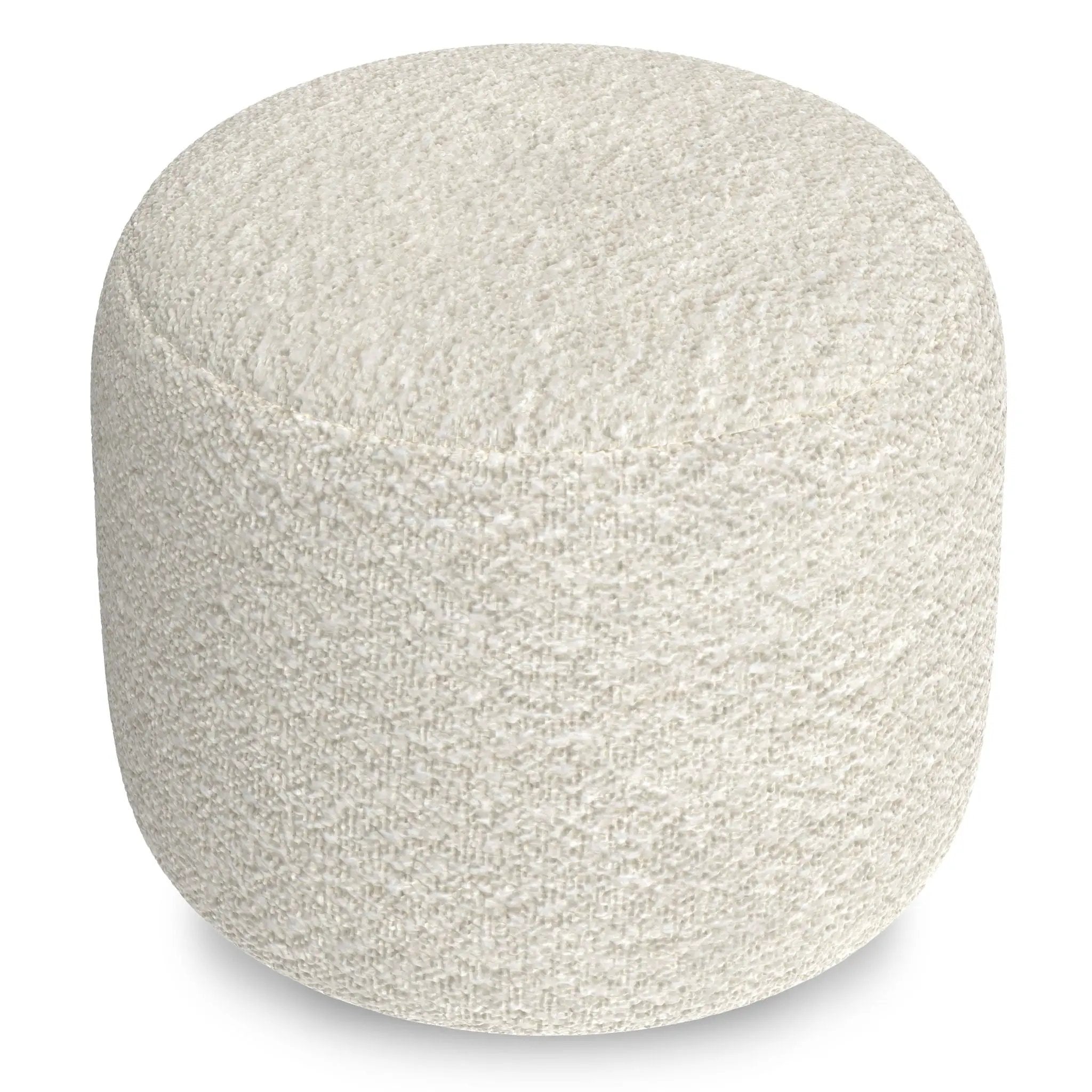 Chantal - Round Pouf - White by HouseOfZazla