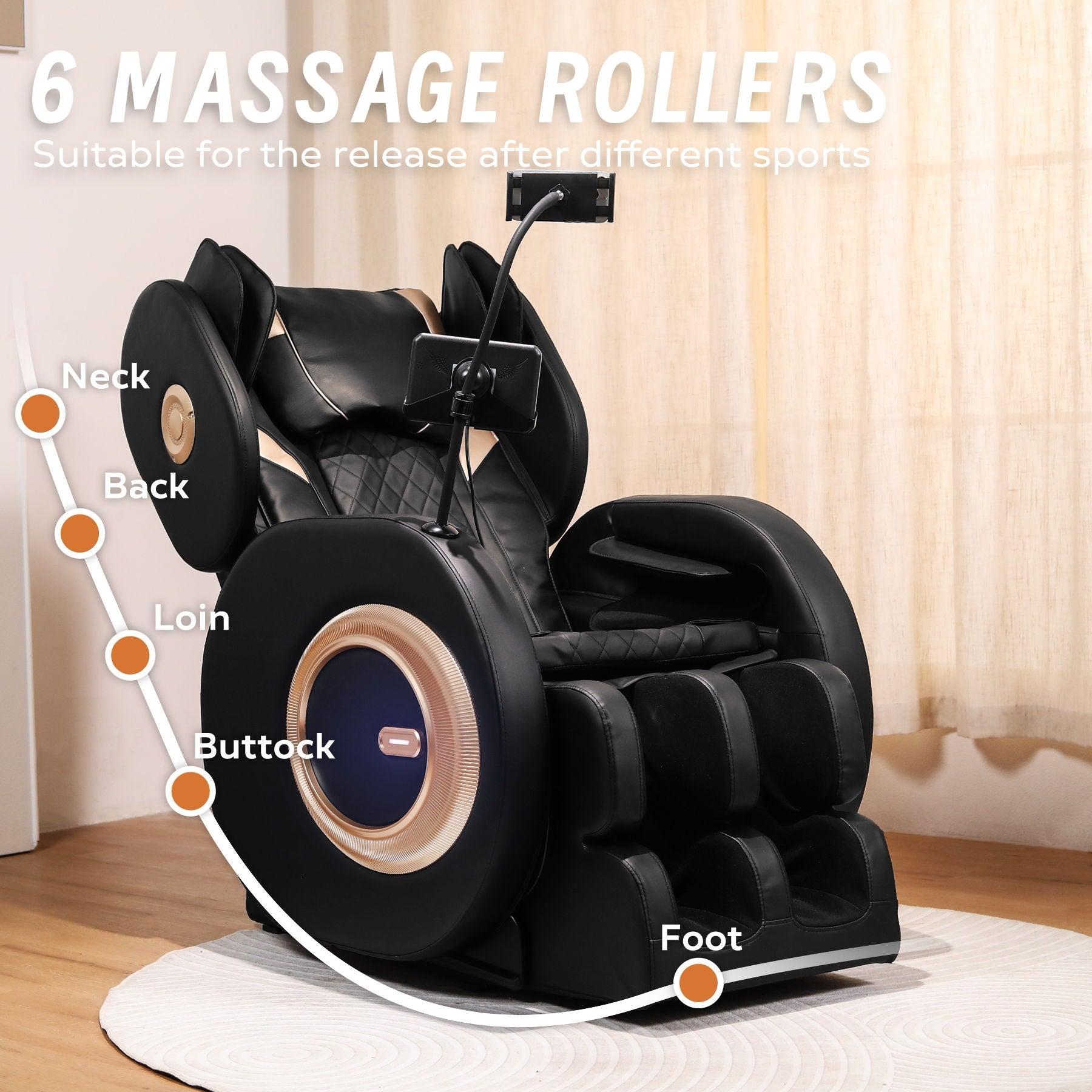 Automatic Massage Chair Recliner With Zero Gravity And Full Body Air Pressure - Black by HouseOfZazla