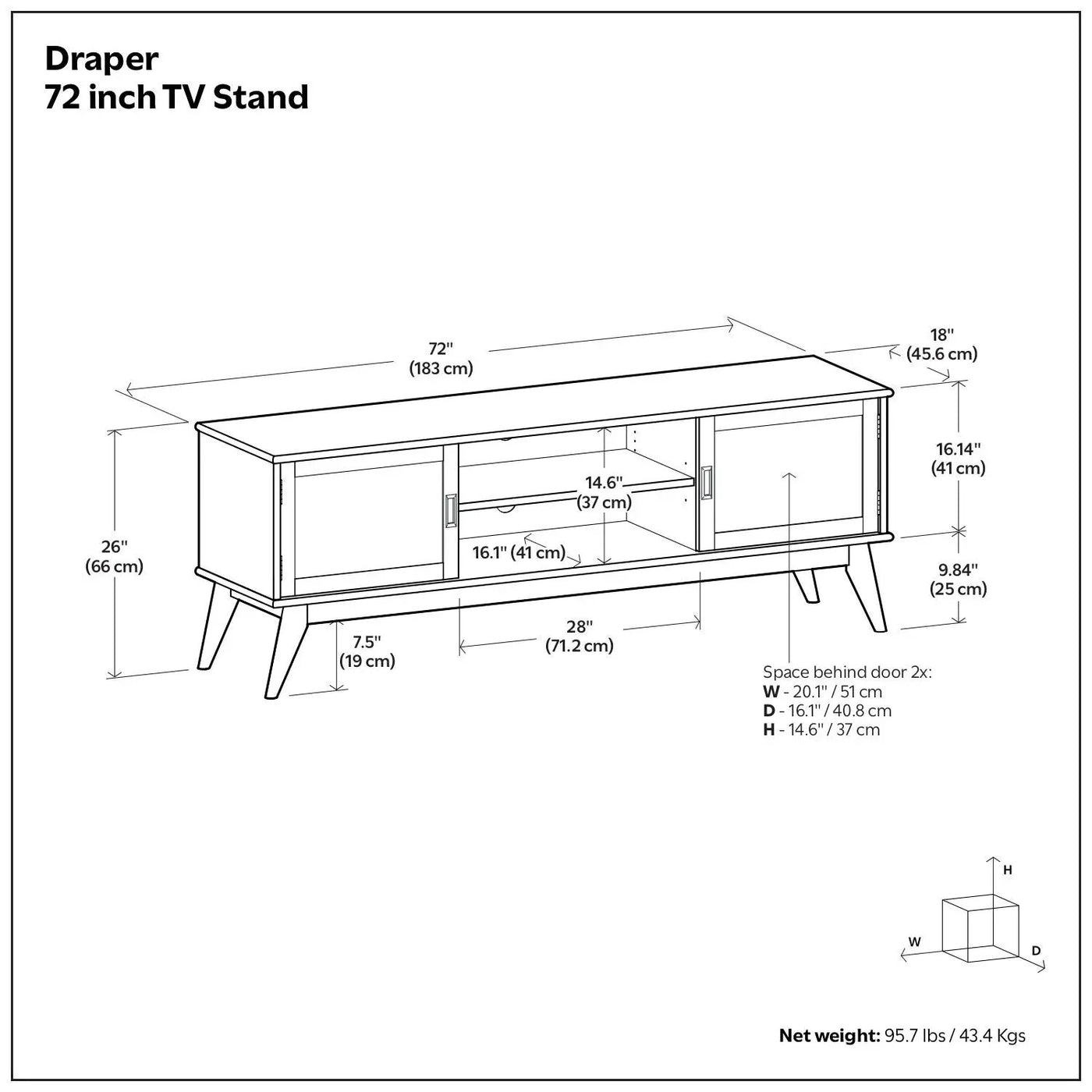 Draper - Handcrafted Mid Century Low TV Media Stand by Unique Piece Furniture