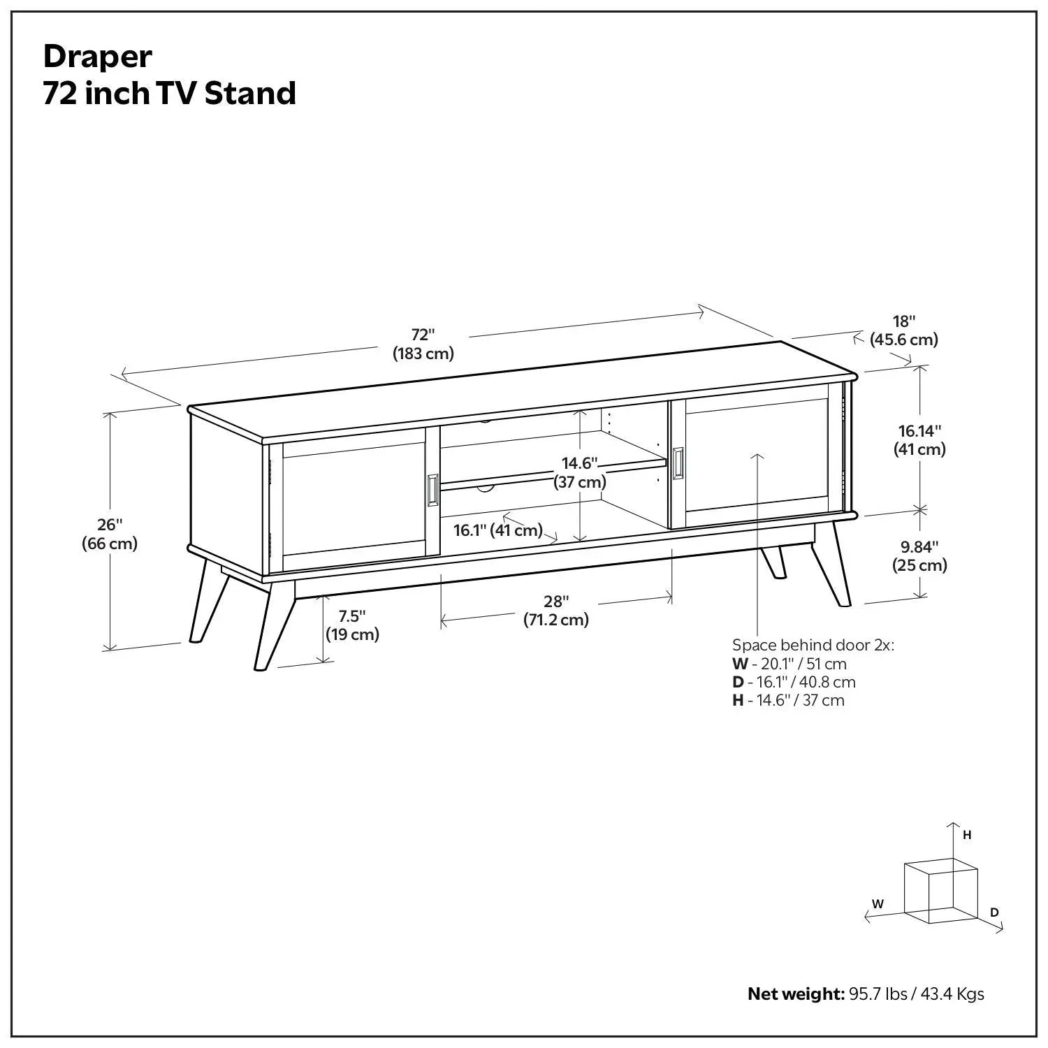 Draper - Handcrafted Mid Century Low TV Media Stand by Unique Piece Furniture