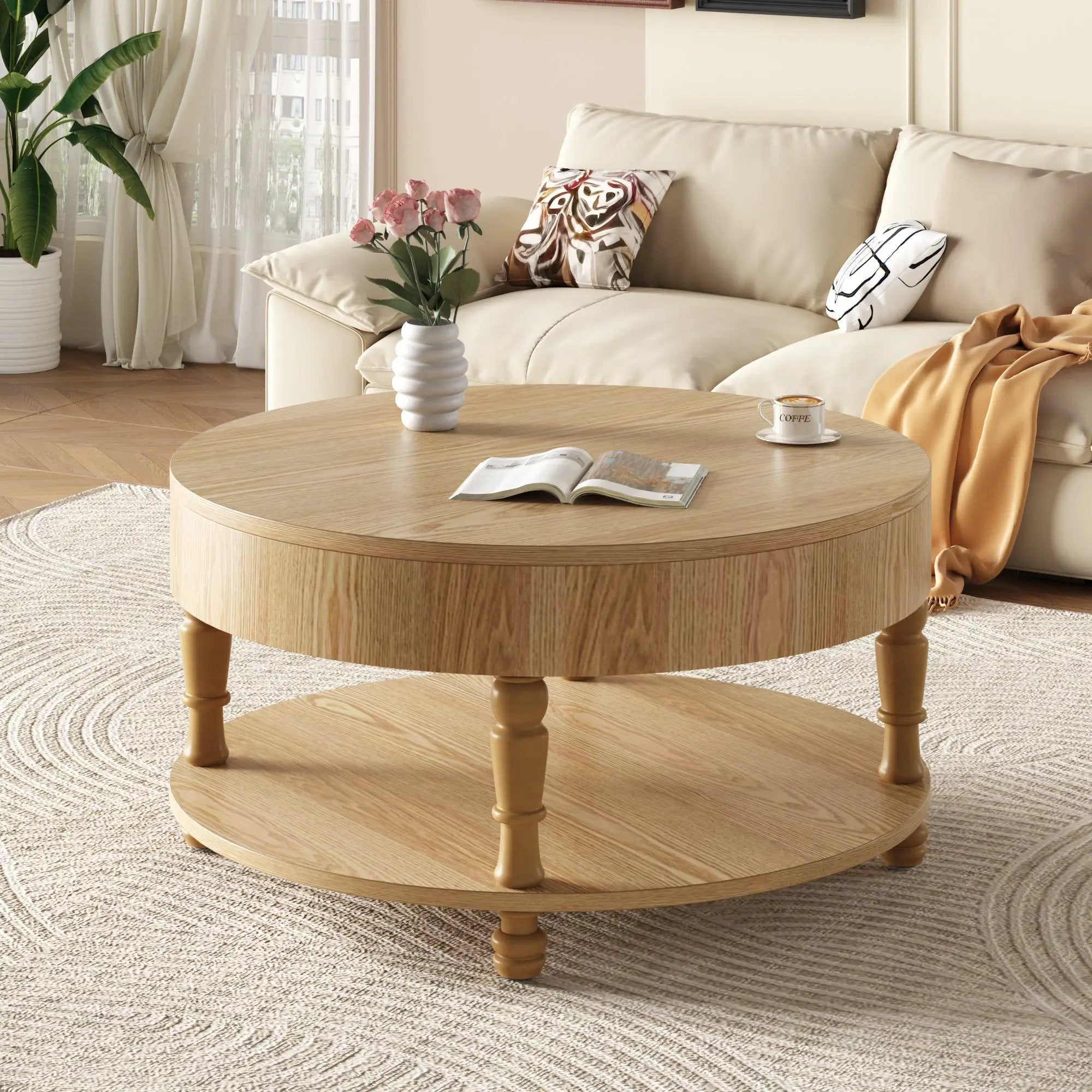 Coffee Table with Dual Storage for Living Room by HouseOfZazla