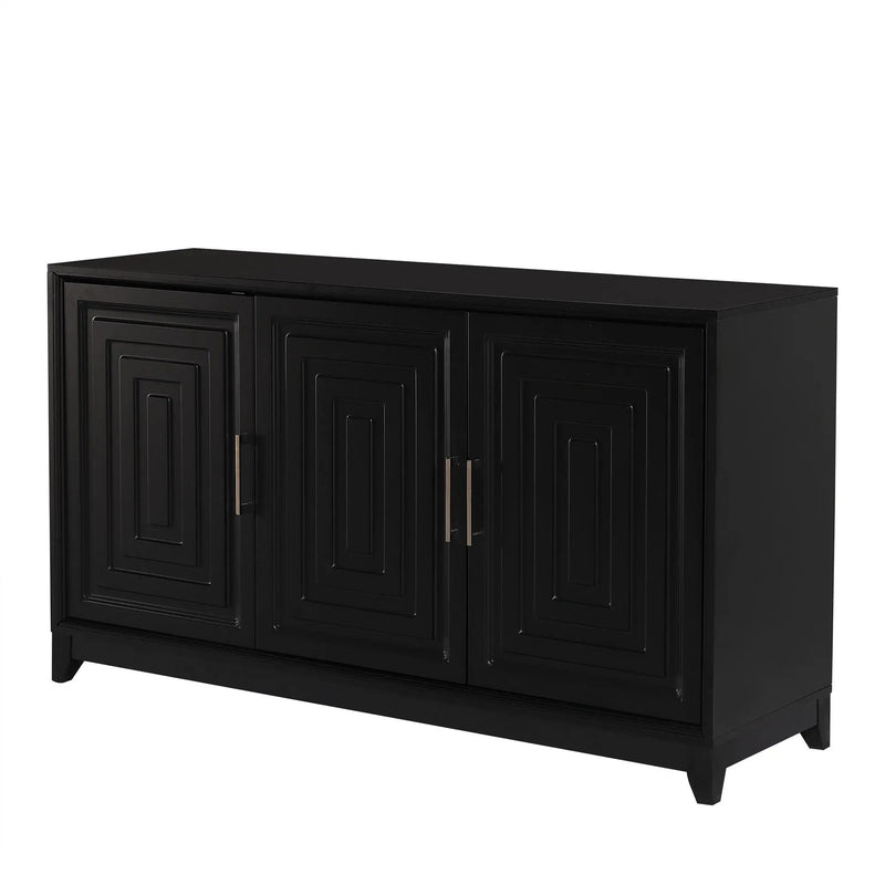 TV Stand For TVs Up To 65", Modern Entertainment Center Media Console Cabinet With 2 Spacious Storage Space, Solid Wood Legs For Living Room by HouseOfZazla