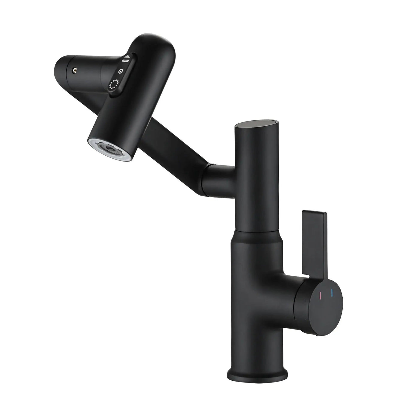Bathroom Sink Faucet With Spray Function And Temperature Display, Anti Skid Switch, 360 Degree Rotary by HouseOfZazla