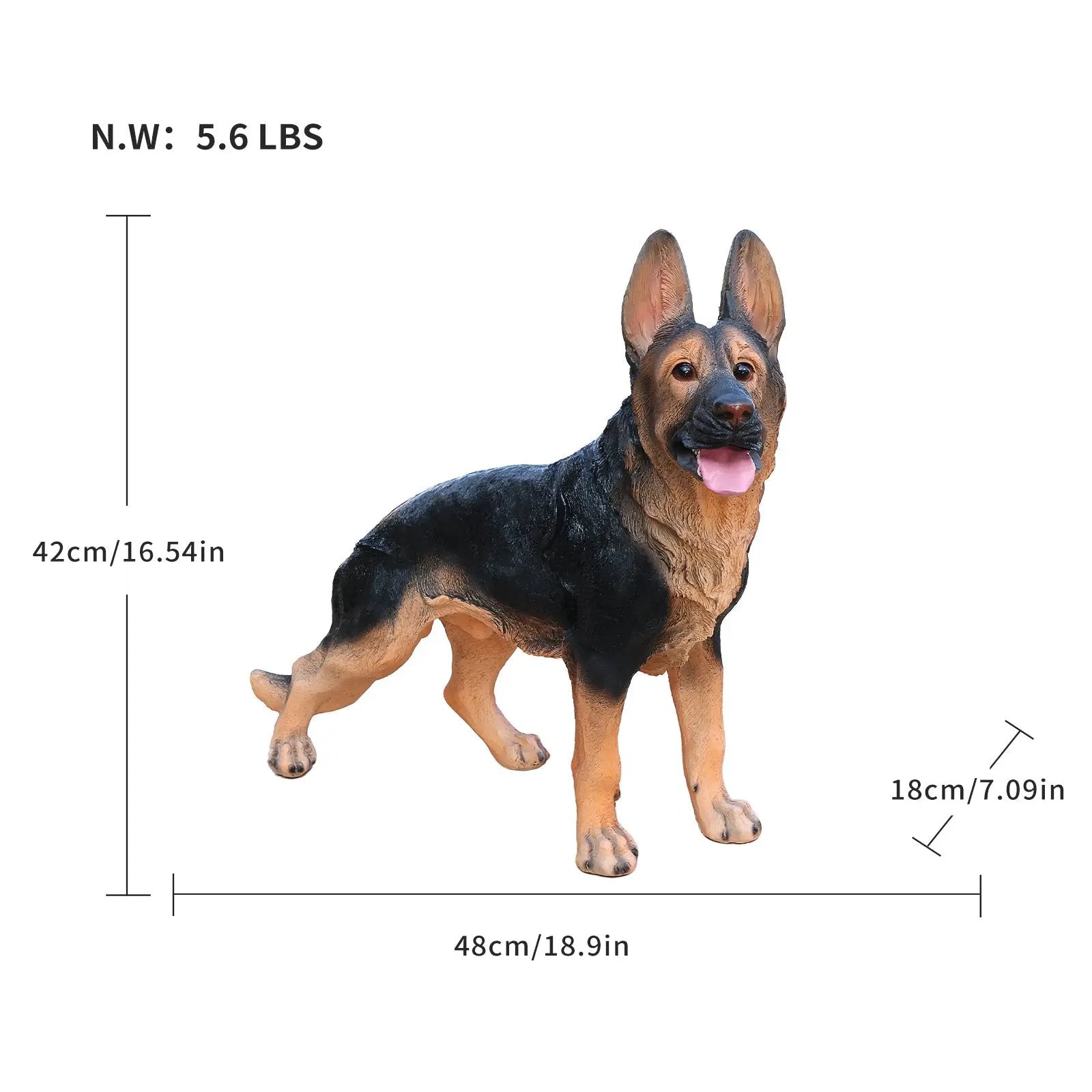 Outdoor German Shepherd Dog Statue Greeter Garden Decor by HouseOfZazla