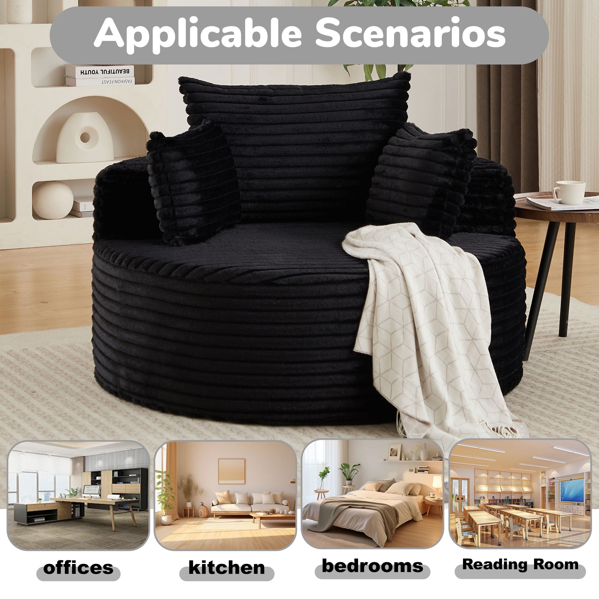 Modern Single Sofa With Backrest Pillow For Living Room by HouseOfZazla