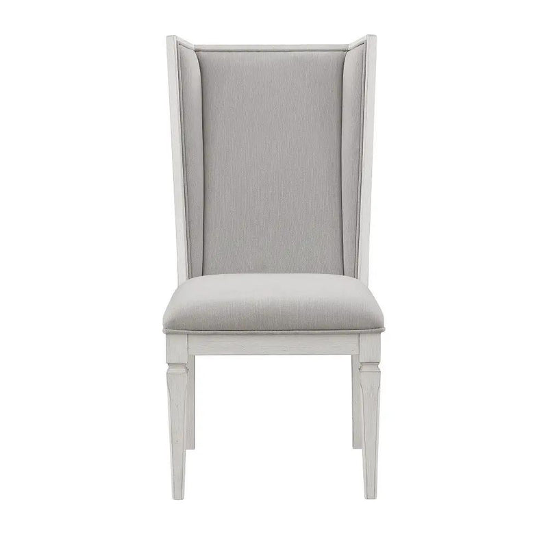 Katia - Hostess Chair (Set of 2) - Light Gray Linen & Weathered White by Unique Piece Furniture