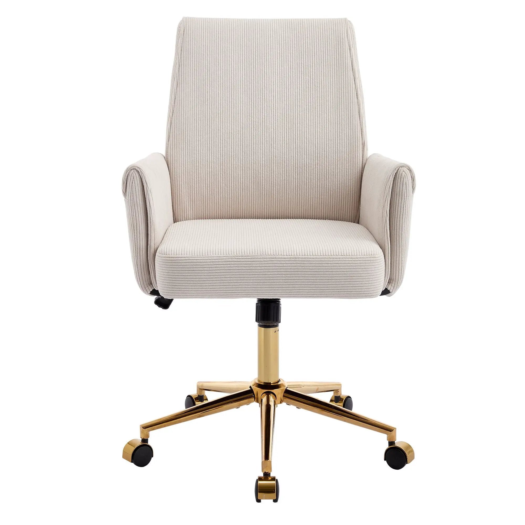Ergonomic Mid-Back Office Chair With Gold Base by Unique Piece Furniture