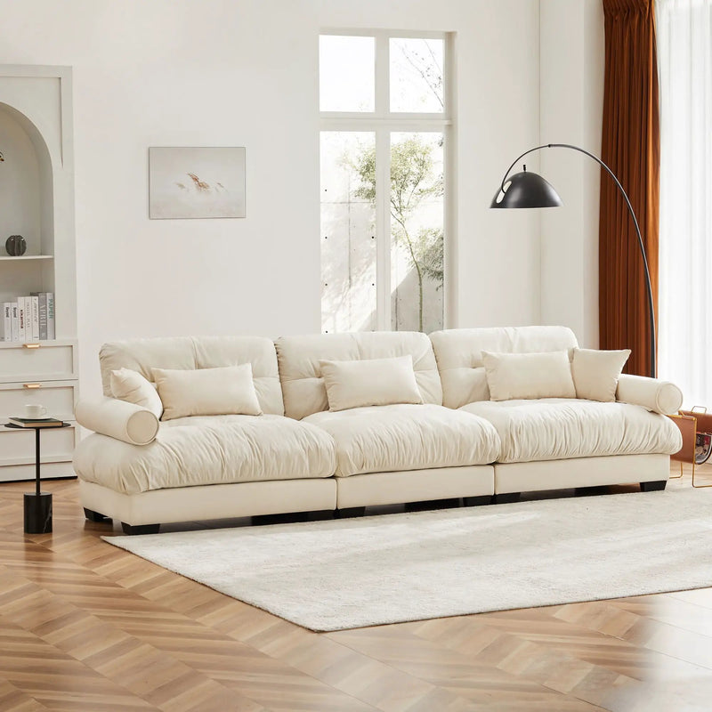Modern Oversize Sofa With Cloud Like Comfort, Featuring Waist And Throw Pillows by Unique Piece Furniture