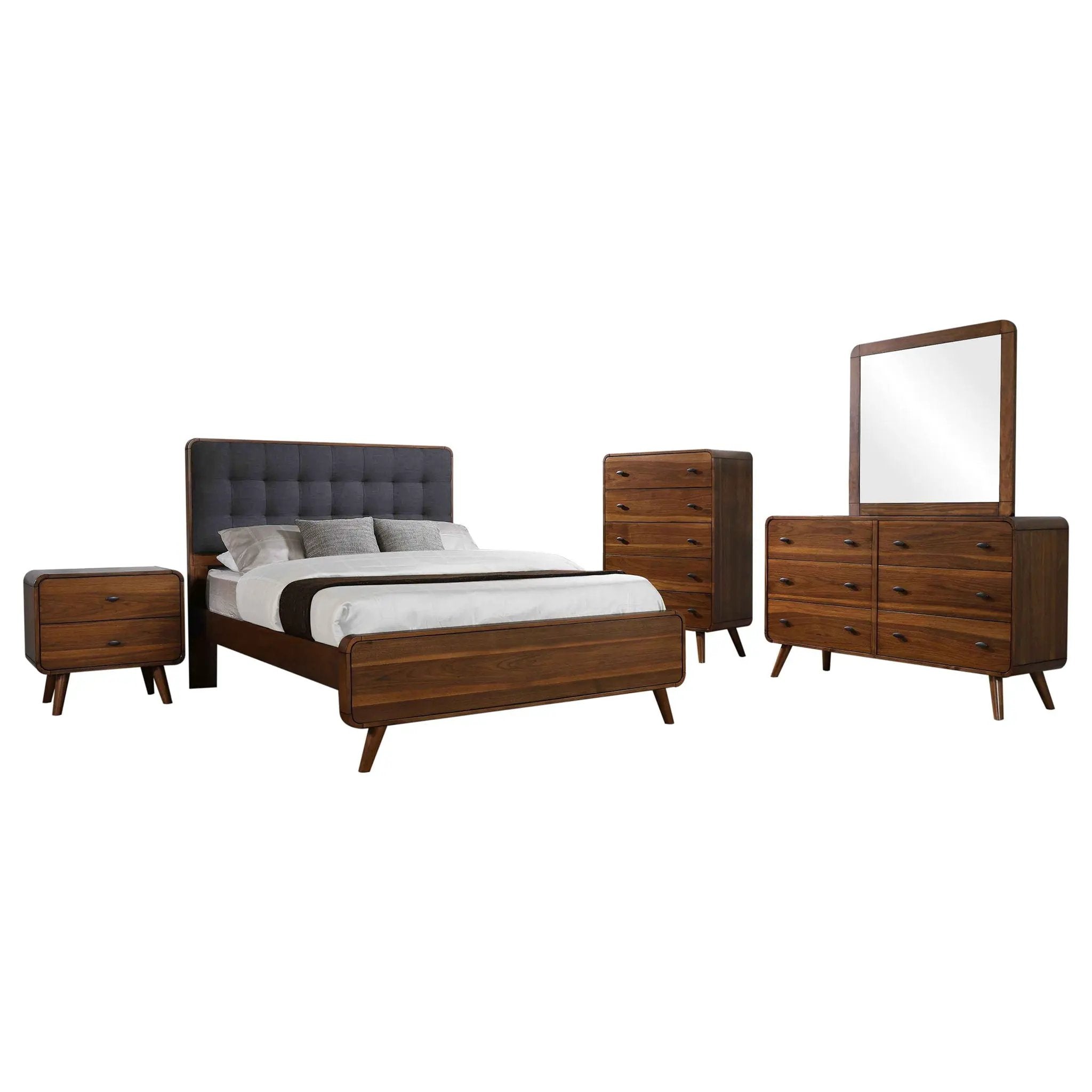 Robyn 5-piece California King Bedroom Set Dark Walnut by Unique Piece Furniture