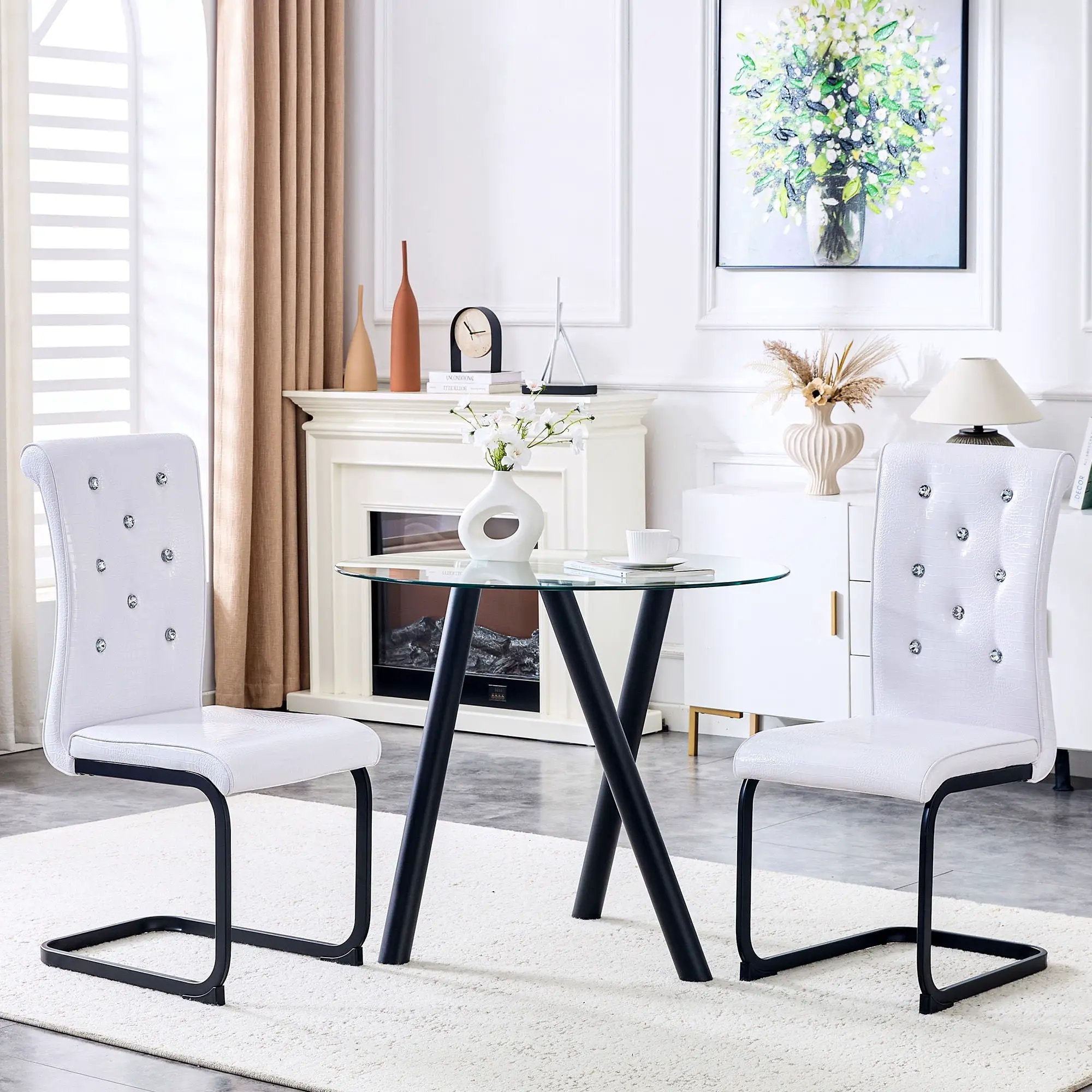 Alligator Skin Upholstered Dining Chairs by Unique Piece Furniture
