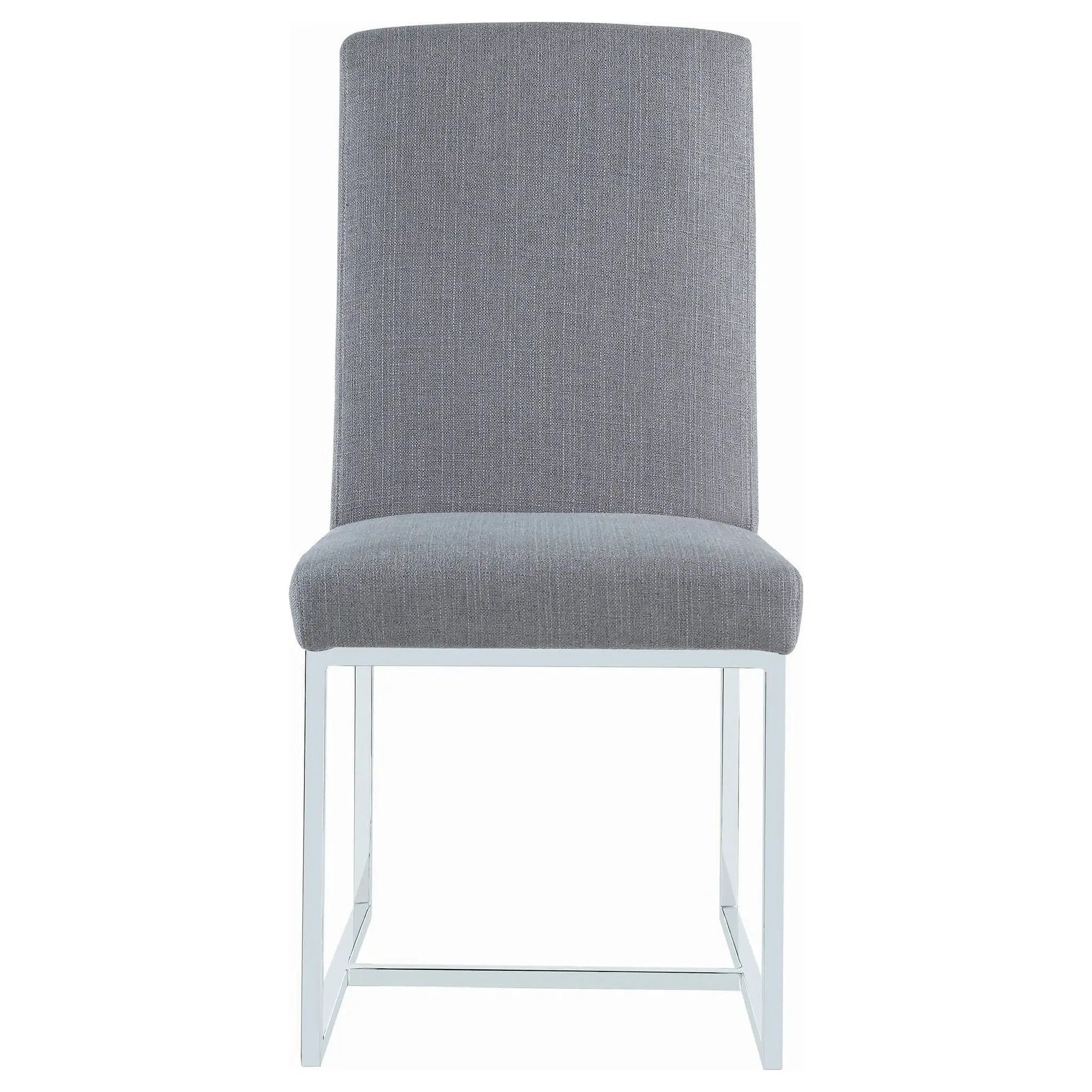 Upholstered Dining Chair Set With Base (Set of 2) - Gray