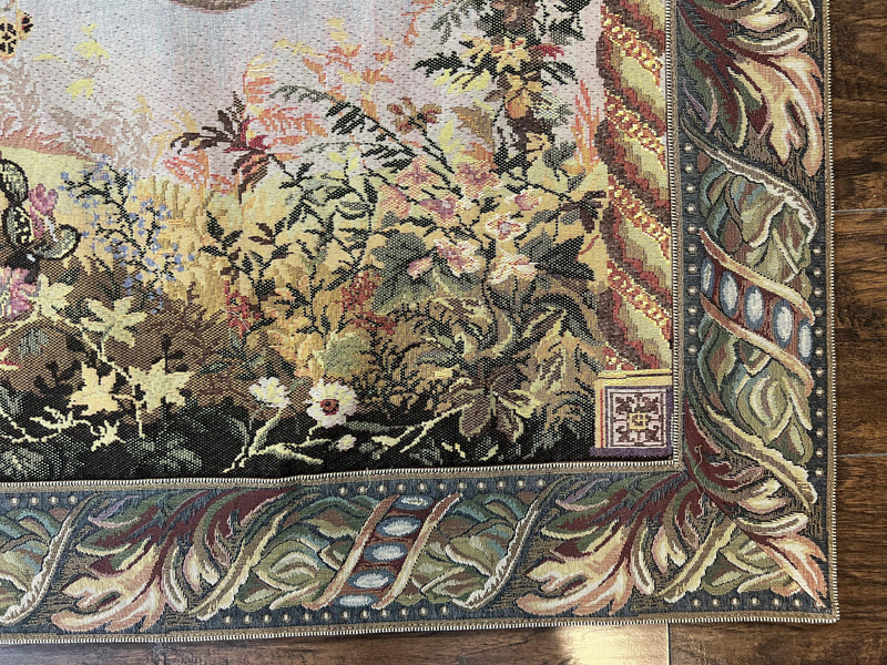 Vintage Tapestry 4 x 5.6, Adorned Elephant Pictorial by Jewel Rugs