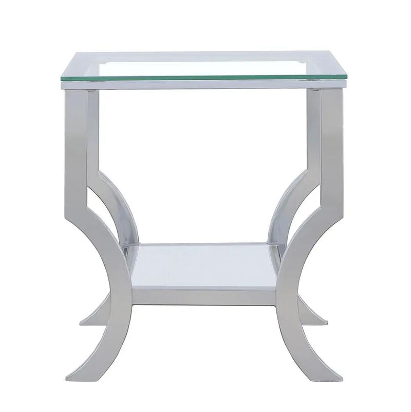 Saide Square Glass Top Side End Table Chrome by Unique Piece Furniture