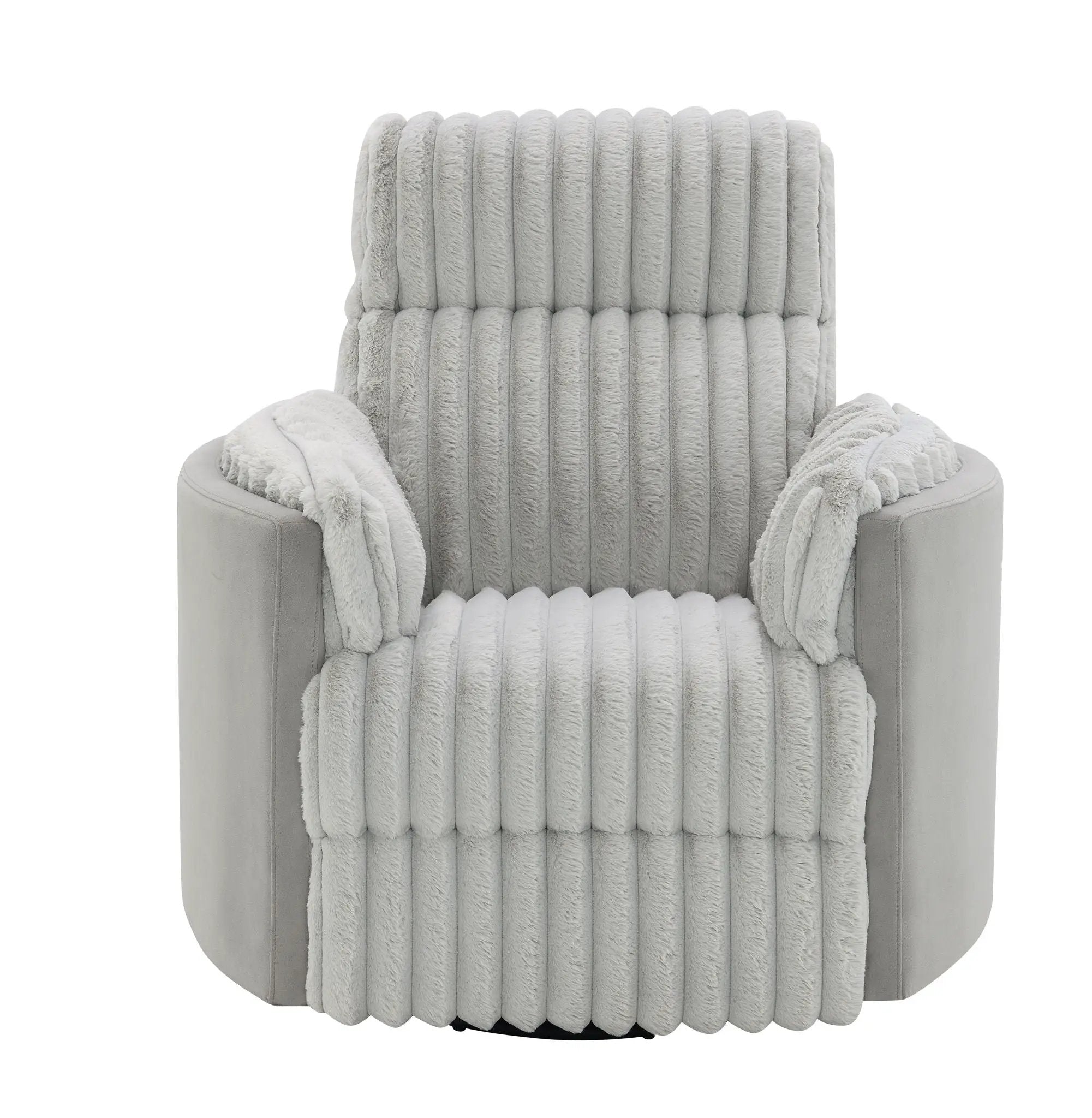 Emee - Corduroy Glider Recliner With Swivel - Gray by Unique Piece Furniture