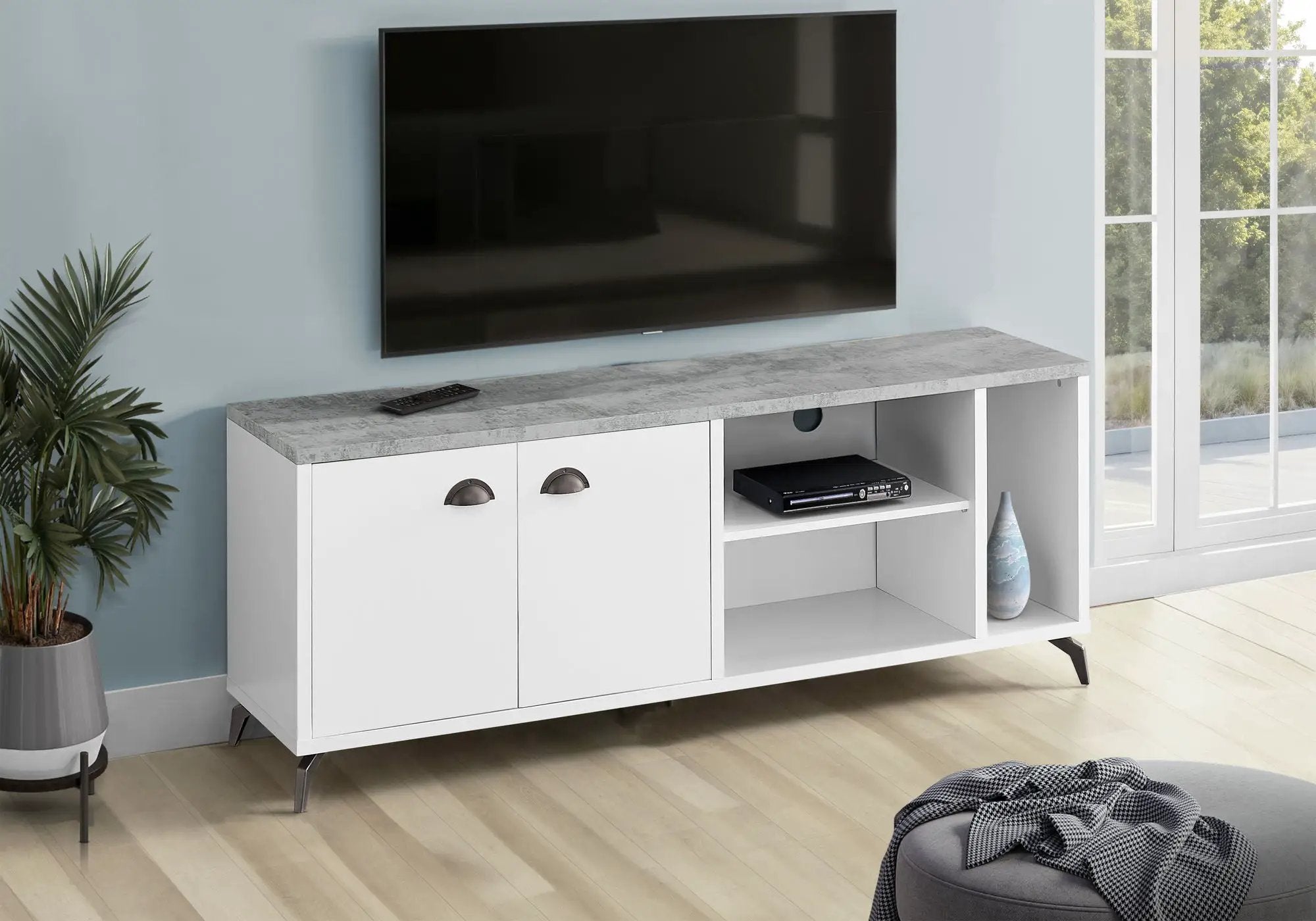 Contemporary TV Stand Console with Storage Cabinet by HouseOfZazla