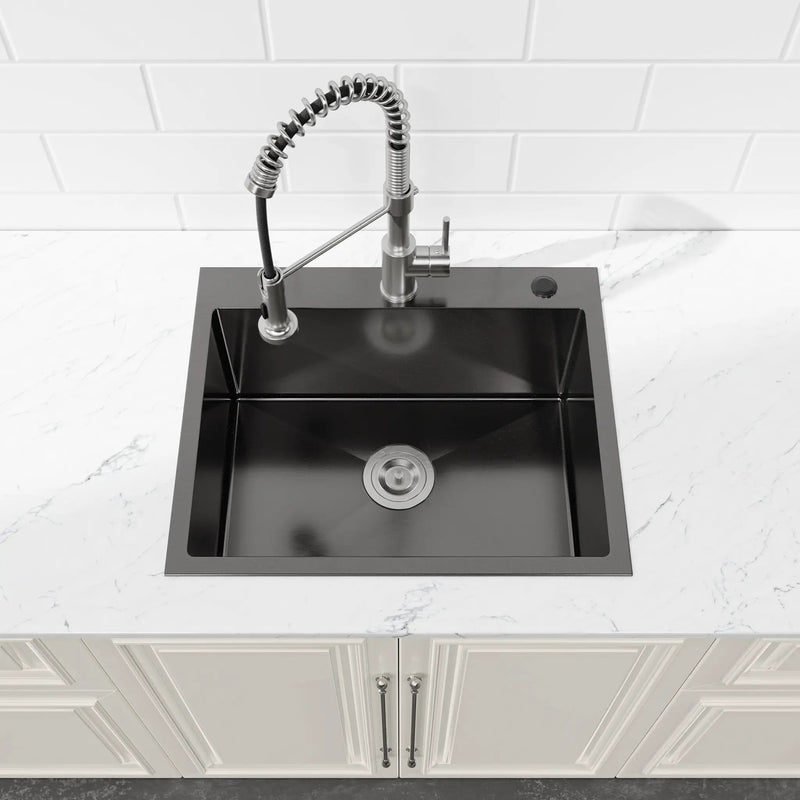 Stainless Steel Kitchen Sink, 23"x19" Single Bowl, Undermount Handmade Sink by HouseOfZazla