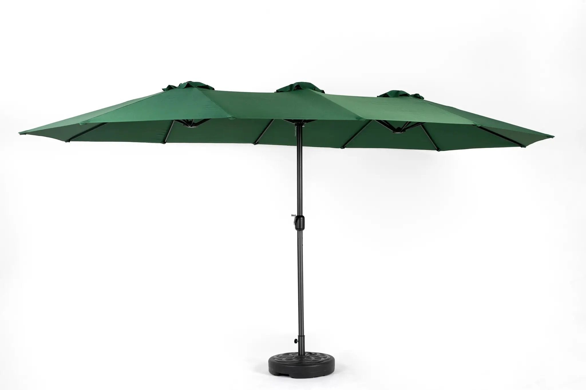 14.8 Ft Double Sided Outdoor Umbrella Rectangular Large with Crank (Dark Green)(No Base) by HouseOfZazla