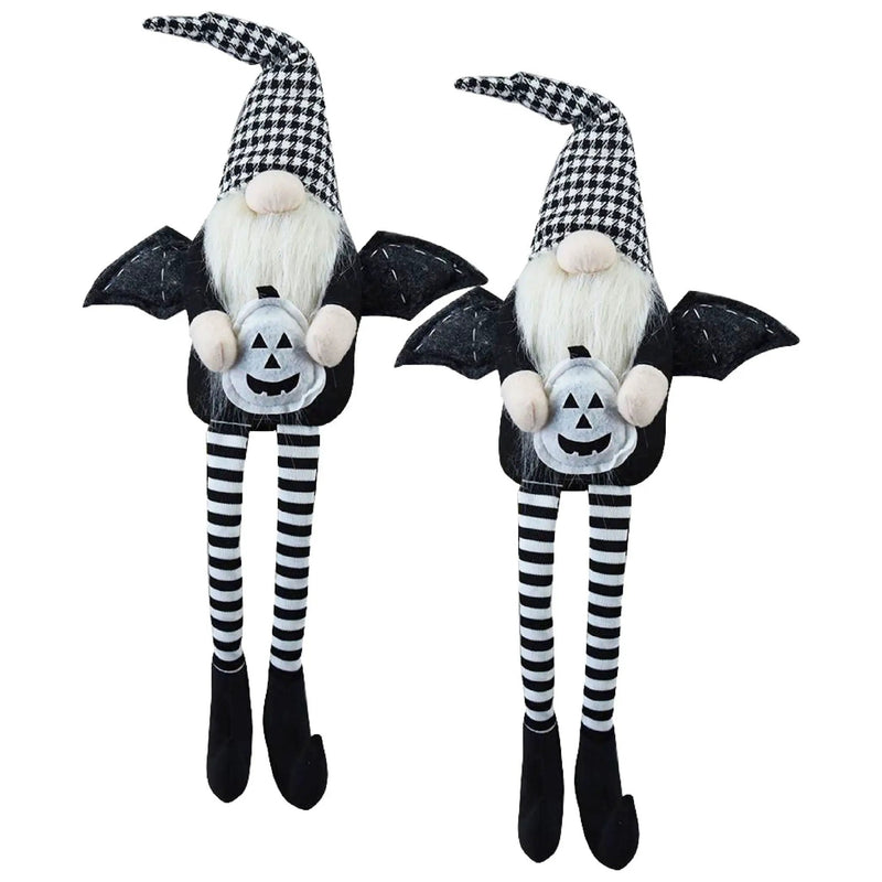 Sitting Gnome With Wings & Plaid Hat, For Halloween Decor by Unique Piece Furniture
