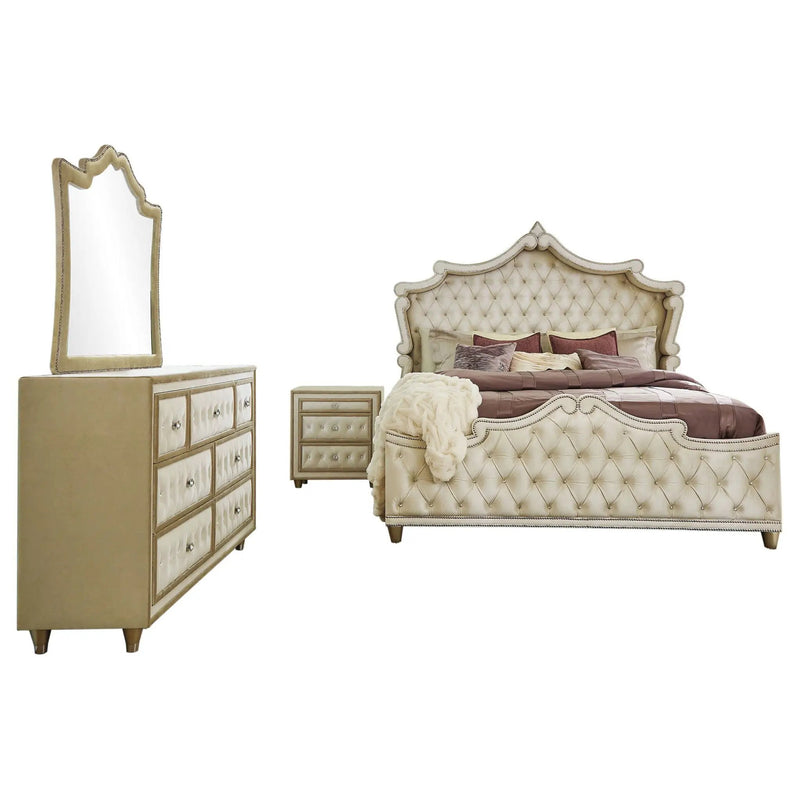 Antonella 4-piece California King Bedroom Set Ivory by Unique Piece Furniture