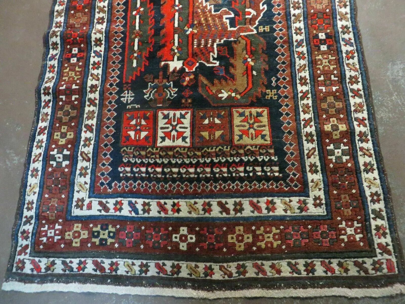 3' 7" X 14' Antique Handmade Caucasian Wool Rug Carpet Nice by Jewel Rugs